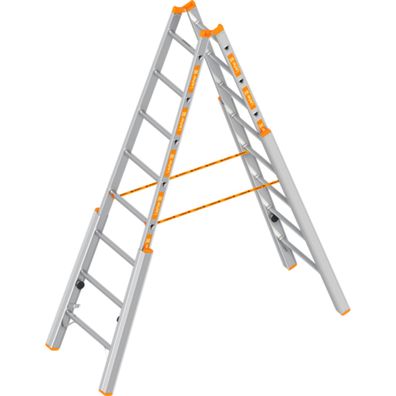 Layher Topic 1061 Treppenstehleiter 2x8 Sprossen