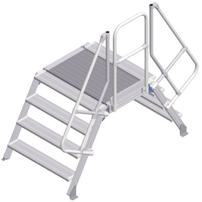Zarges Überstieg 60EUR 1000mm Stufenbreite 4 Stufen