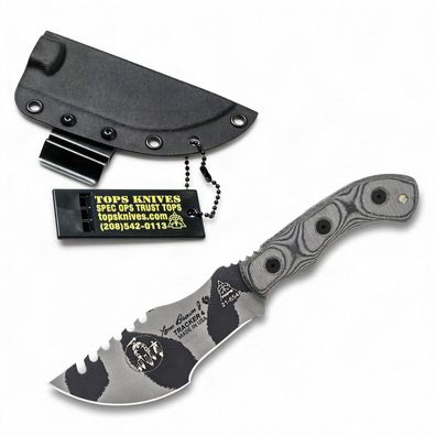 TOPS Knives Mini Tom Brown Tracker Camo TBT-040-CAMO Outdoor Messer 1095 Stahl