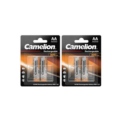 4 Stück Camelion 800mAh NiMh Akku Accu AA Mignon HR6 1,2V Schnurlos Telefon