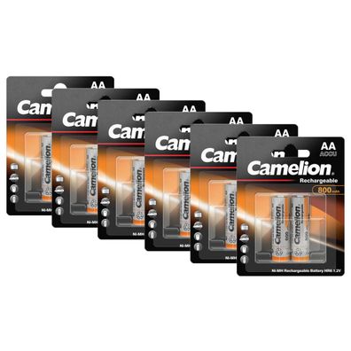 12 Stück Camelion 800mAh NiMh Akku Accu AA Mignon HR6 1,2V Schnurlos Telefon