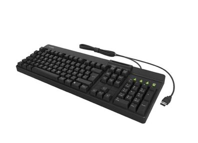 KeySonic KSK-8040U-CR (DE) Full-Size Tastatur mit Smart Cardreader, USB, schwarz, Vol