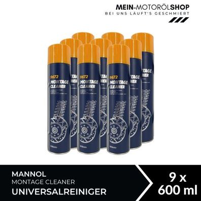 Mannol Montage Cleaner / Bremsenreiniger / Universalreiniger 9x600 ML