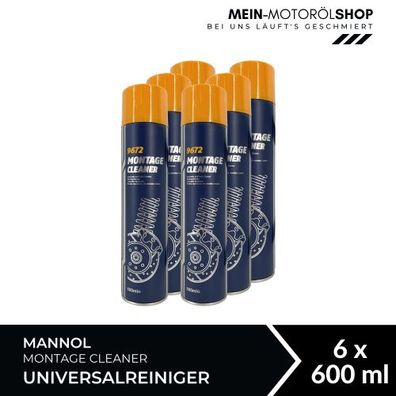Mannol Montage Cleaner / Bremsenreiniger / Universalreiniger 6x600 ML