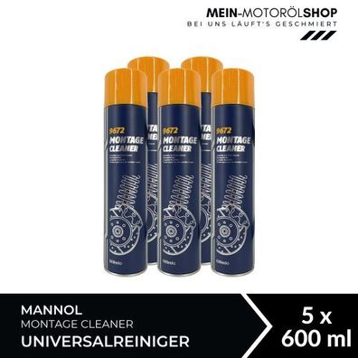 Mannol Montage Cleaner / Bremsenreiniger / Universalreiniger 5x600 ML