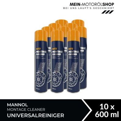 Mannol Montage Cleaner / Bremsenreiniger / Universalreiniger 10x600 ML