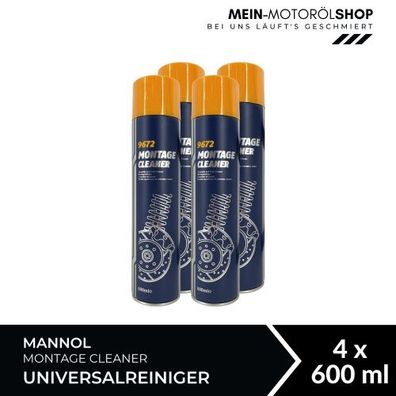Mannol Montage Cleaner / Bremsenreiniger / Universalreiniger 4x600 ML