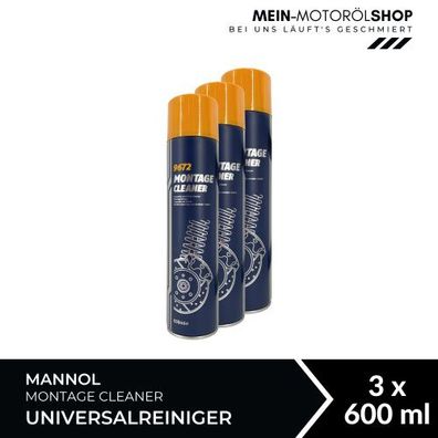 Mannol Montage Cleaner / Bremsenreiniger / Universalreiniger 3x600 ML