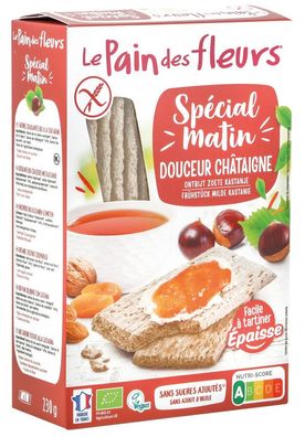 6x Blumenbrot - Le Pain des Fleurs Dickeres Knusperbrot Kastanien zum Früstück 230g