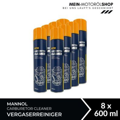 Mannol Carburetor Cleaner Vergaserreiniger 600 ML 8x600 ML