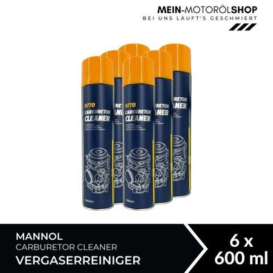 Mannol Carburetor Cleaner Vergaserreiniger 600 ML 6x600 ML