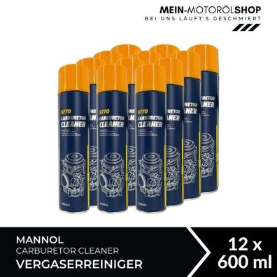 Mannol Carburetor Cleaner Vergaserreiniger 600 ML 12x600 ML