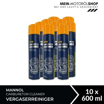 Mannol Carburetor Cleaner Vergaserreiniger 600 ML 10x600 ML