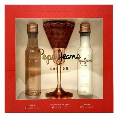 Pepe jeans for her eau parfum 30ml + leche corporal 50ml + gel ducha 50ml