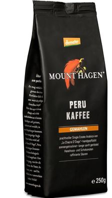 6x MOUNT HAGEN Mount Hagen Demeter Röstkfaffee "Peru" gemahlen 250g