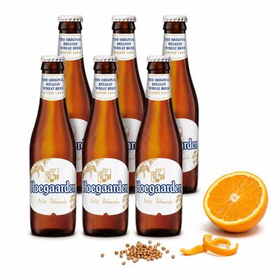 Hoegaarden Wit Blanche 6 x 0,25 L - Witbier aus Belgien mit 4,9% Vol
