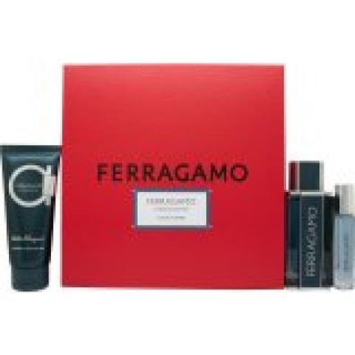 Ferragamo Intense Leather Gift Set 100ml EDP + 100ml Shower Gel + 10ml EDP