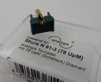 Diamant Nadel für Shure N 91-3 / M 91 ED / 91 MGD - 78er UpM - Schellack