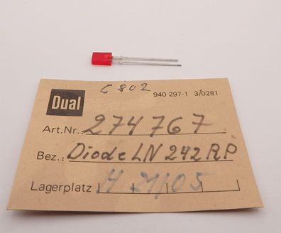 Dual 274767 LED LN 242 RP rot Anzeige (6er Set) C802 C808 Kassettendeck NOS