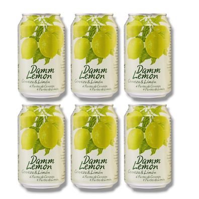 Estrella Damm Lemon 6 x 0,33 l Dose - Mediterranes Radler 3,2 % Vol