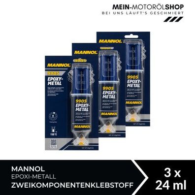 Mannol Epoxi-Metall Zweikomponentenklebstoff 3x24 ML