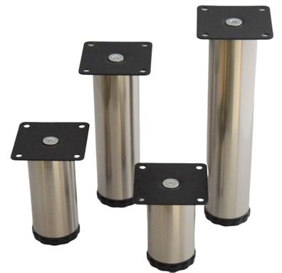 Möbelfüße höhenverstellbar + 25 mm Metall Möbelbeine 8-20cm Edelstahloptik