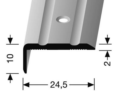 Parkettfreund Winkelprofil PF 236 100 cm mit Zierrillen ALU Eloxiert