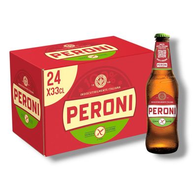 Peroni Senza Glutine 24 x 0,33l- Italienisches glutenfreies Lagerbier 5,1% Vol