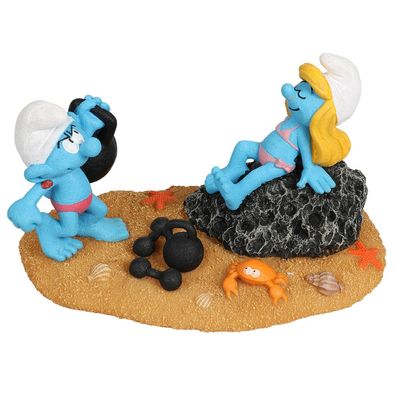 Schlumpfine mit Muskelschlumpf - Figur für Süß- und Salzwasseraquarien