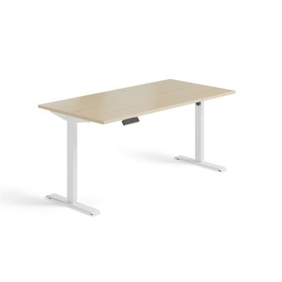 Schnellmontage Elektro-Hubtisch höhenverstellbar, 1600x800x740-1175, Ahorn/Weiß