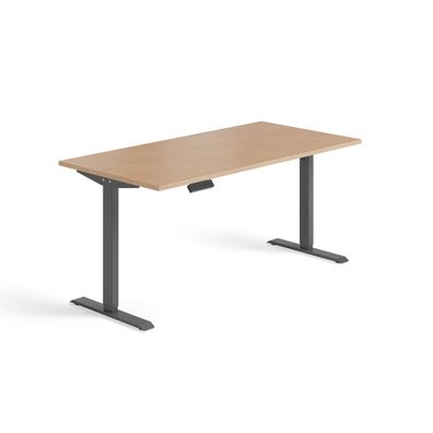 Schnellmontage Elektro-Hubtisch höhenverstellbar, 1600x800x740-1175, Buche/Anthrazit