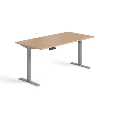 Schnellmontage Elektro-Hubtisch höhenverstellbar, 1600x800x740-1175, Buche/Silber