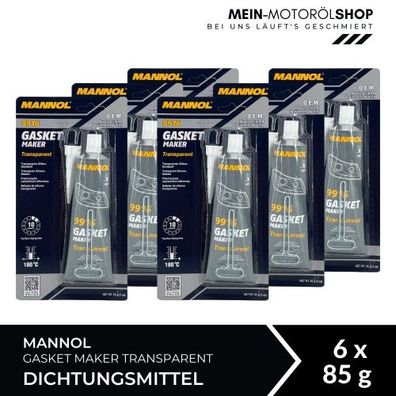 Mannol Gasket Maker Transparent Dichtungsmittel 6x85 Gramm
