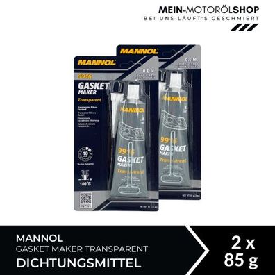 Mannol Gasket Maker Transparent Dichtungsmittel 2x85 Gramm