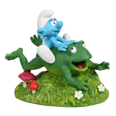 Schlumpf auf Frosch - Figur für Süß- und Salzwasseraquarien