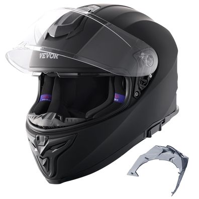 VEVOR Motorradhelm Integralhelm Größe L ECE-gepréft mit Wechselvisier