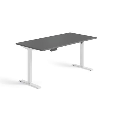 Schnellmontage Elektro-Hubtisch höhenverstellbar, 1600x800x740-1175, Onyx/Weiß