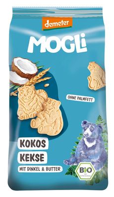 3x MOGLi Naturkost GmbH Nasch Gebäck - Kokos Kekse mit Dinkel und Butter 125g