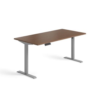 Schnellmontage Elektro-Hubtisch höhenverstellbar, 1600x800x740-1175, Nussbaum/Silber