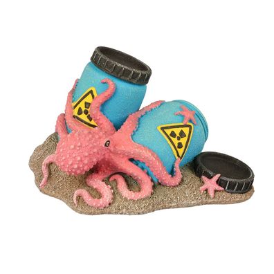 Radioaktive Fässerit Oktopus Mehrfarbig - Deko-Figur für Süß- und Salzwasseraquarien