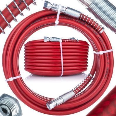 Rosfix Farbspritzschlauch 20m – 228 bar, 1/4" Anschluss | Stahl, Rot