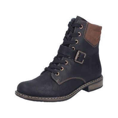 Rieker Schnürstiefel - Schwarz Kunstleder