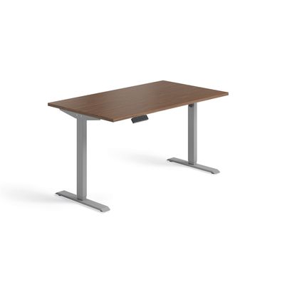 Schnellmontage Elektro-Hubtisch höhenverstellbar, 1400x800x740-1175, Nussbaum/Silber