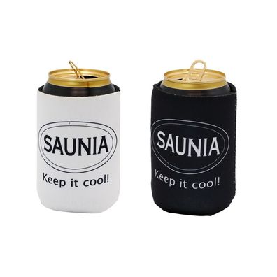Nikkarien Sauna Dosenkühler Hülle aus Neopren in Schwarz und Weiß 2er Set
