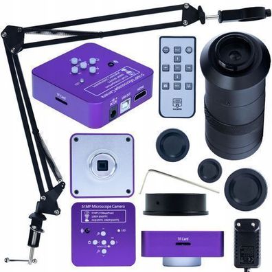 Rosfix Set Mikroskopkamera 51MP mit Stativ & 100x Objektiv | HDMI USB C-Mount