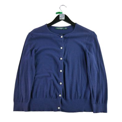 Lauren Ralph Lauren Damen-Strickjacke Lila Größe L #QWE0179