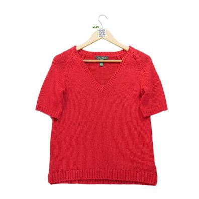 Lauren Ralph Lauren Damen Roter Pullover Größe M #QWE4209