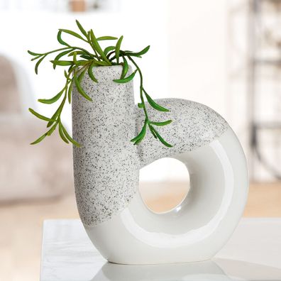 Gilde Lochvase, "Poppy", Keramik, weiß, VE 6, L. 5 cm, B. 14 cm, H. 15 cm 52925