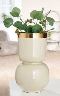 Gilde Vase, "Roro", Metall, creme, VE 1, H. 31,5 cm, D. 18 cm Höhe: 31.50 cm Durch