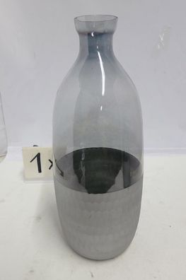Gilde Flaschenvase, "Canus", Glas, grau, silberfarben, VE 2, L. 13 cm, B. 13 cm,